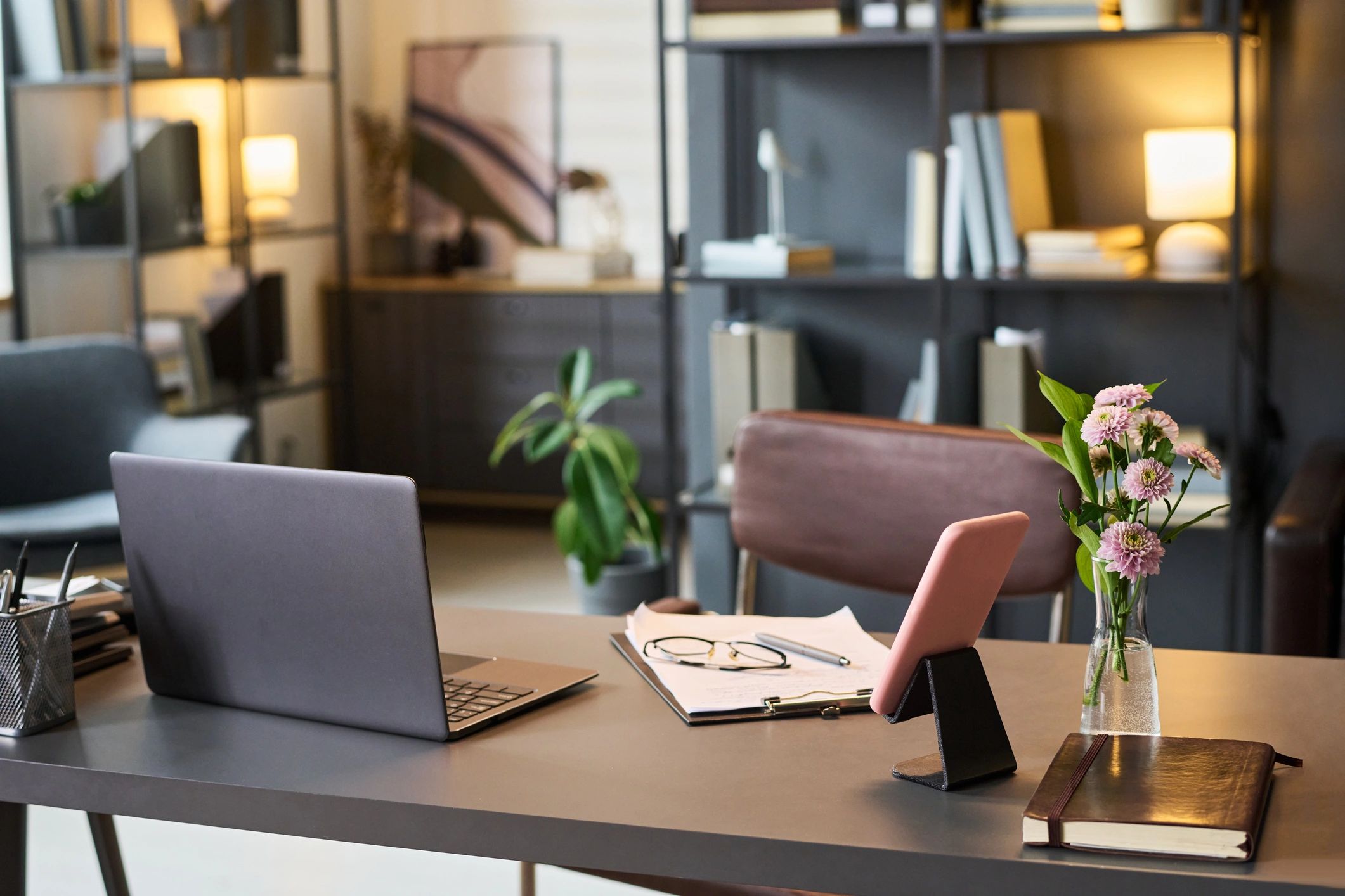 Desk workspace representing secure record handling