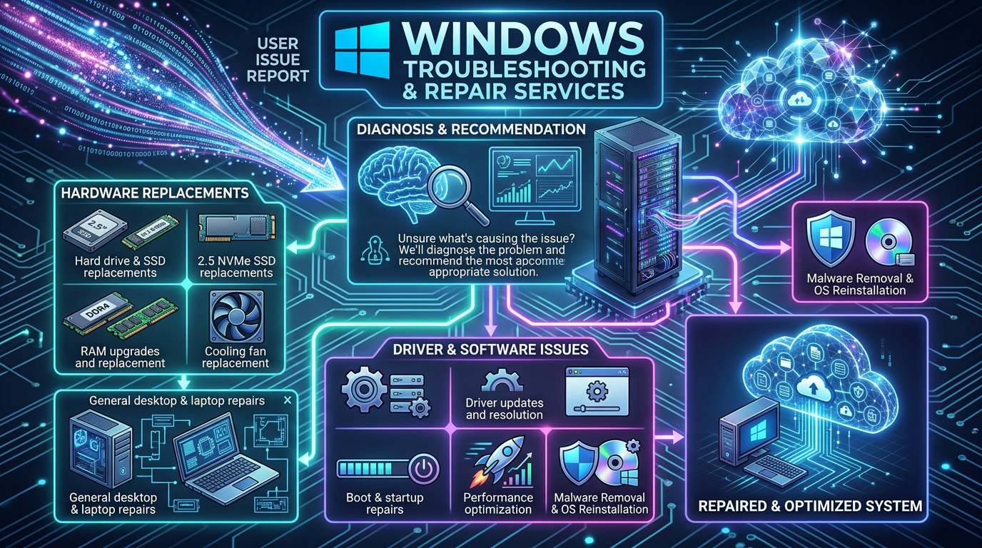 Firefly_Gemini Flash_Tech graphic to outline Windows troubleshooting and repair_Hardware replacements_Hard 536081 (1)